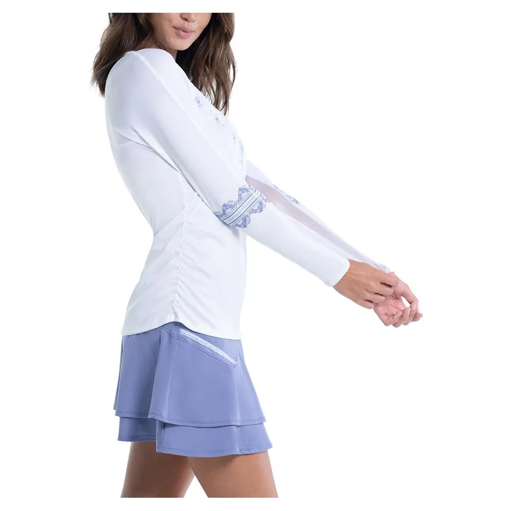 Women`s Ikat Sport Tennis Long Sleeve White