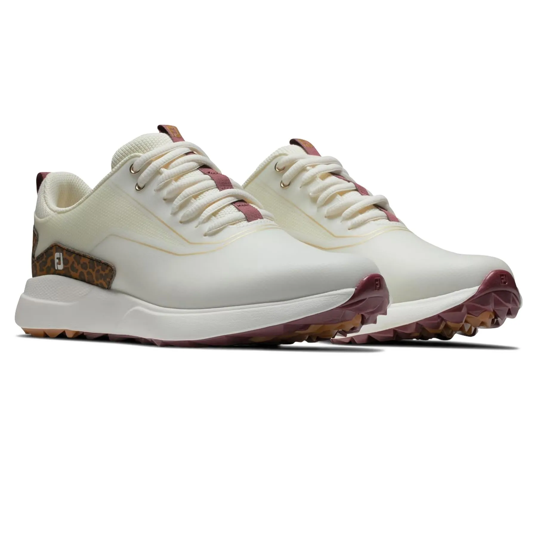 Womens Performa Spikeless Golf Shoes Cream/Leopard - 2025